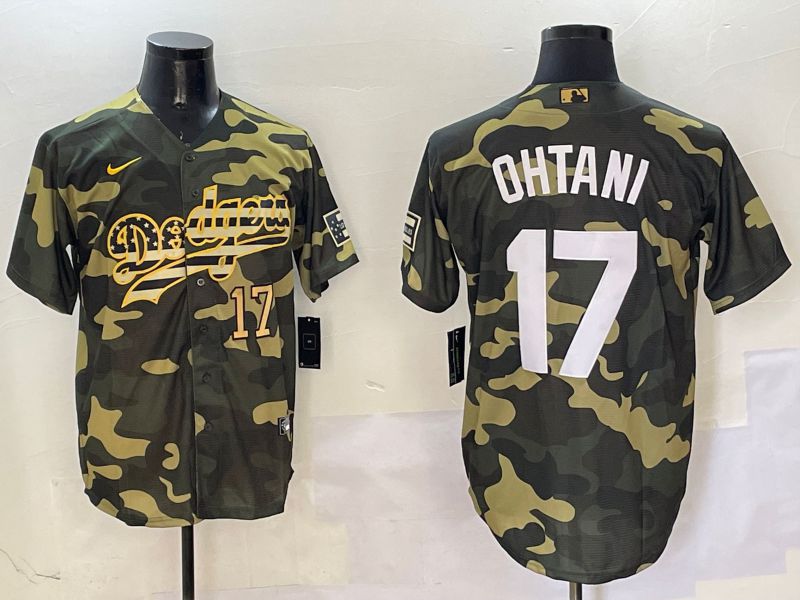 Men Los Angeles Dodgers #17 Ohtani Camo Joint Name 2025 Nike MLB Jersey style 11->los angeles dodgers->MLB Jersey